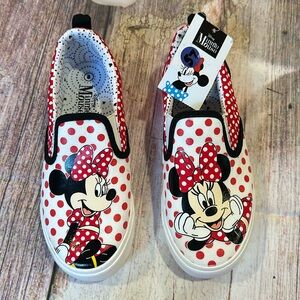 Disney • Girls Minnie Mouse Polkadot Slip on Sneakers • Sz 3 • NWT!